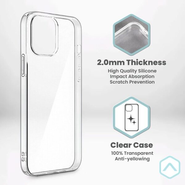 Funda silicona transparente para iPhone, vista de ambiente